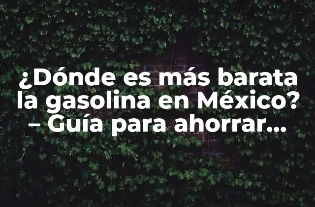 ¿dónde es Más Barata la Gasolina en México? – Guía para Ahorrar Dinero