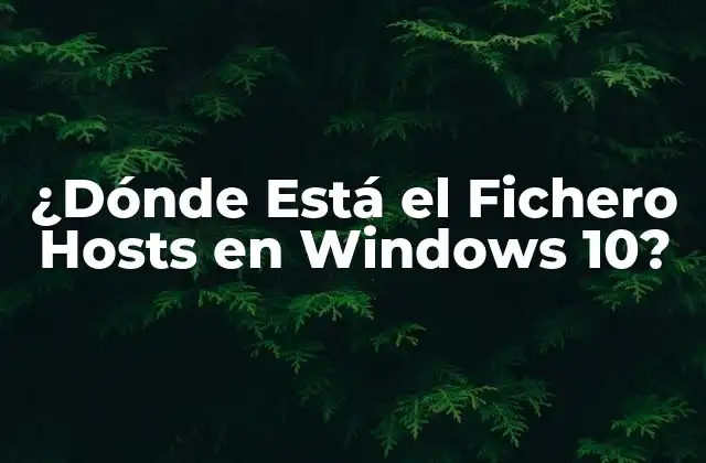 ¿dónde Está el Fichero Hosts en Windows 10?