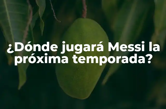 ¿dónde Jugará Messi la Próxima Temporada?