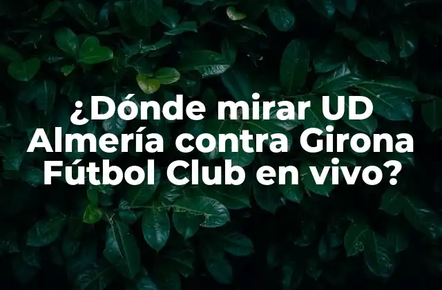 ¿dónde Mirar Ud Almería contra Girona Fútbol Club en Vivo?