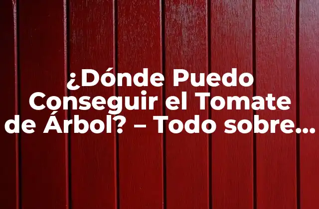 ¿dónde Puedo Conseguir el Tomate de Árbol? – Todo sobre Este Delicioso Fruto