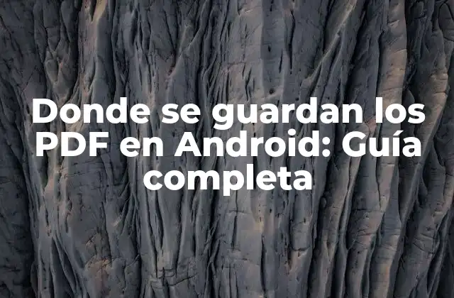 Donde Se Guardan los Pdf en Android: Guía Completa