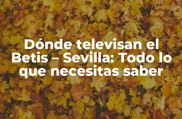 Dónde Televisan el Betis – Sevilla: Todo Lo que Necesitas Saber
