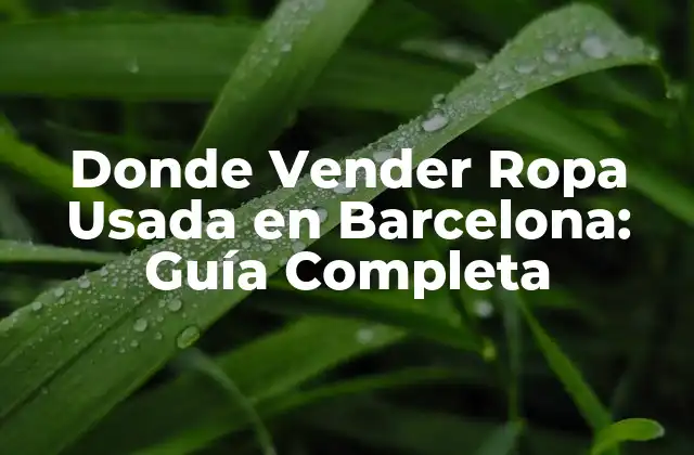 Donde Vender Ropa Usada en Barcelona: Guía Completa