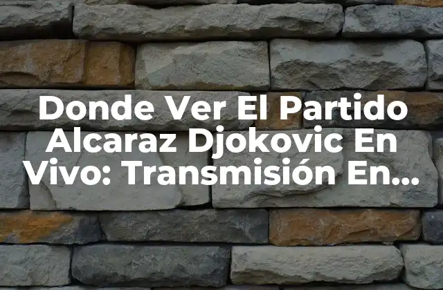 Donde Ver el Partido Alcaraz Djokovic en Vivo: Transmisión en Directo
