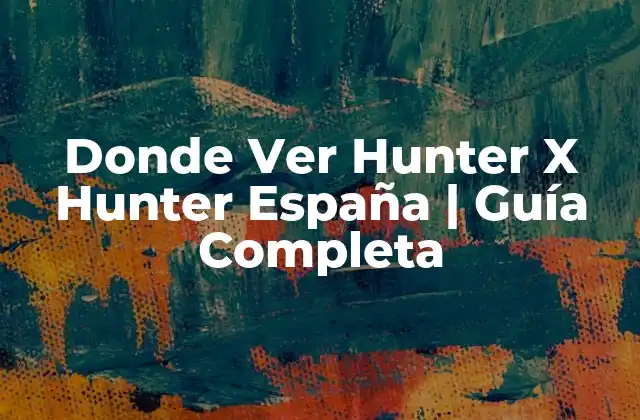 Donde Ver Hunter X Hunter España | Guía Completa