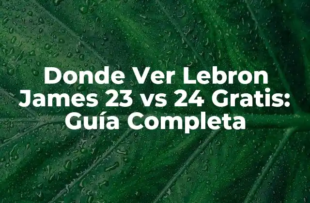 Donde Ver Lebron James 23 Vs 24 Gratis: Guía Completa 2 ¿Cuál es la Mejor Opción para Ver la NBA en Línea?