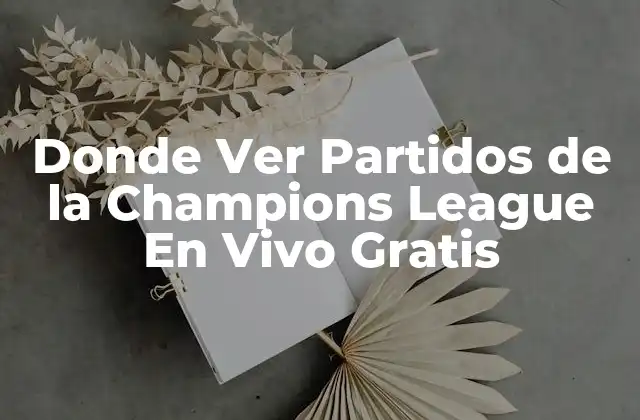 Donde Ver Partidos de la Champions League en Vivo Gratis