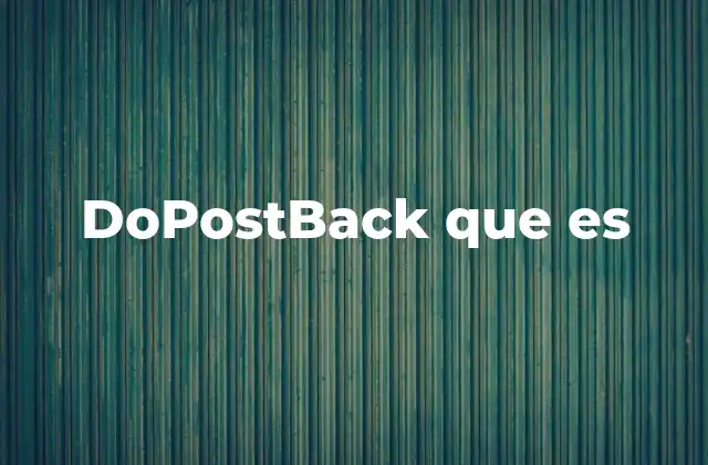 Dopostback que es