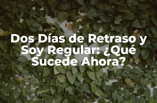 Dos Días de Retraso y Soy Regular: ¿qué Sucede Ahora?
