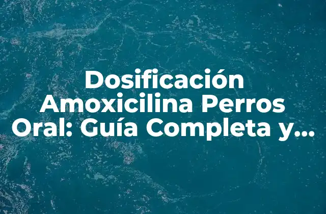 Dosificación Amoxicilina Perros Oral: Guía Completa y Segura