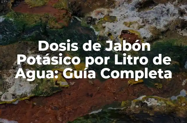 Dosis de Jabón Potásico por Litro de Agua: Guía Completa