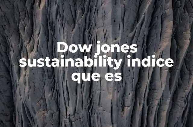 Dow Jones Sustainability Indice que es