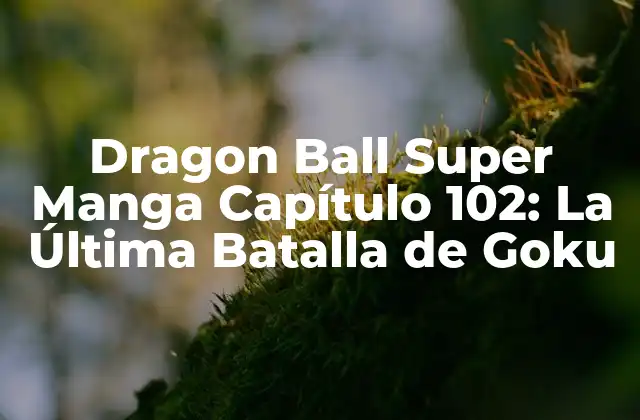 Dragon Ball Super Manga Capítulo 102: la Última Batalla de Goku