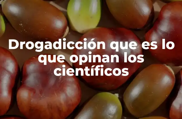 Drogadicción que es Lo que Opinan los Científicos