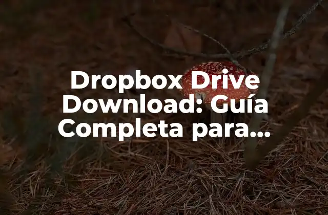 Dropbox Drive Download: Guía Completa para Descargar y Utilizar