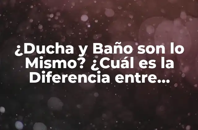 ¿ducha y Baño Son Lo Mismo? ¿cuál es la Diferencia entre Ambos?