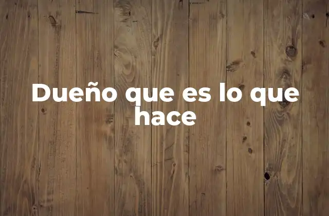 Dueño que es Lo que Hace