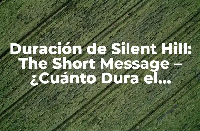 Duración de Silent Hill: The Short Message – ¿cuánto Dura el Juego?