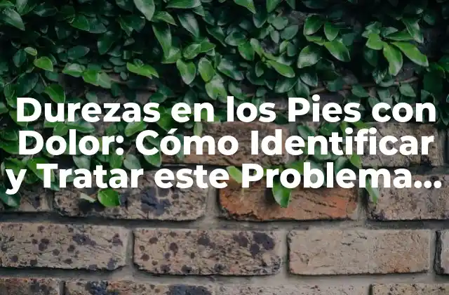 Durezas en los Pies con Dolor: Cómo Identificar y Tratar Este Problema Común