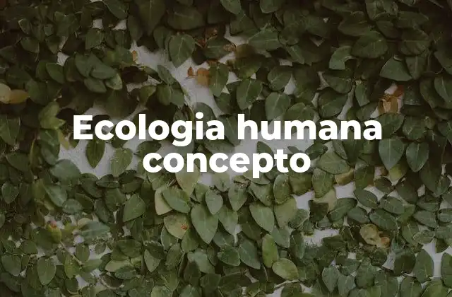 Ecologia Humana Concepto 2 La interacción entre sociedad y medio ambiente