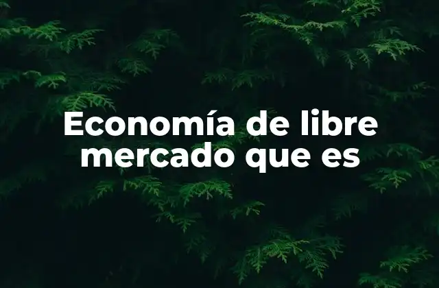 Economía de Libre Mercado que es