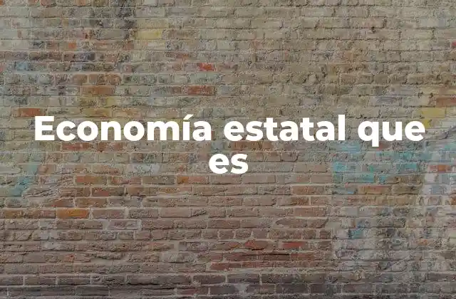 Economía Estatal que es