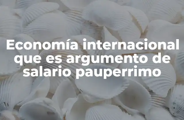Economía Internacional que es Argumento de Salario Pauperrimo 2 La relación entre globalización y salarios mínimos internacionales