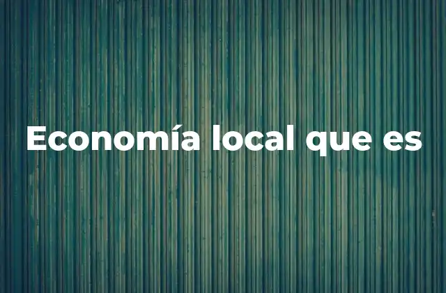 Economía Local que es