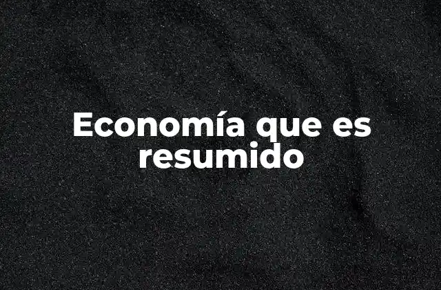 Economía que es Resumido