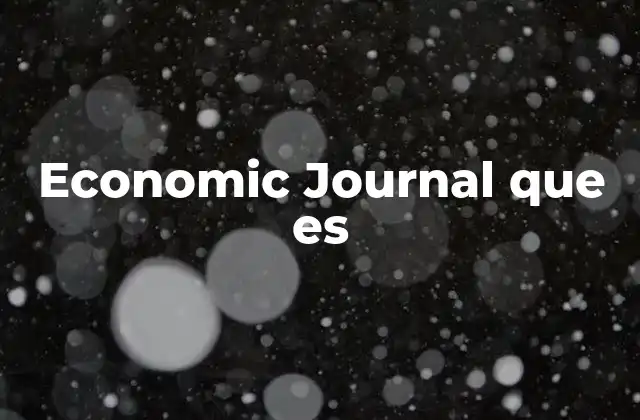 Economic Journal que es