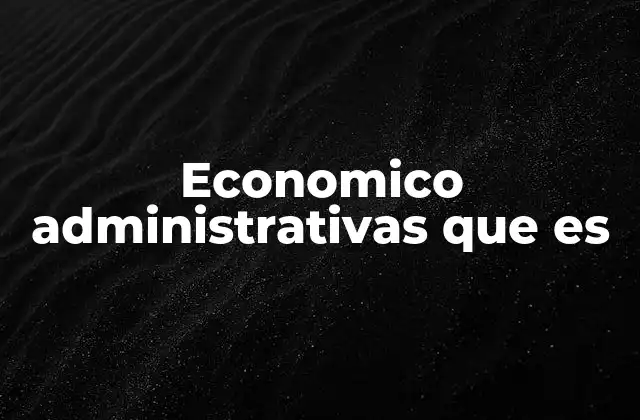 Economico Administrativas que es