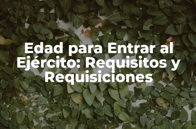 Edad para Entrar Al Ejército: Requisitos y Requisiciones