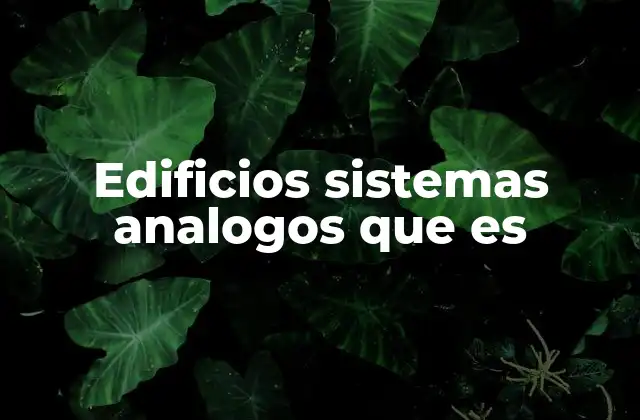 Edificios Sistemas Analogos que es