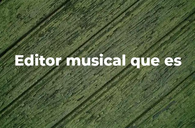 Editor Musical que es