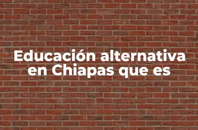 Educación Alternativa en Chiapas que es