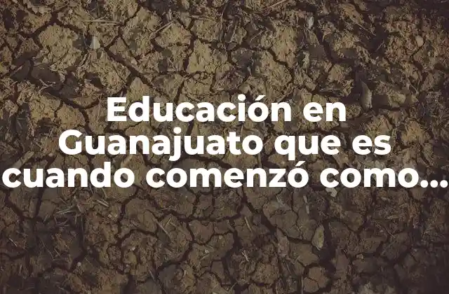 Educación en Guanajuato que es Cuando Comenzó como Comenzó