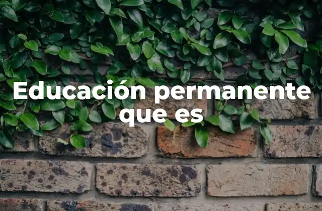 Educación Permanente que es 2 La evolución del aprendizaje a lo largo de la vida