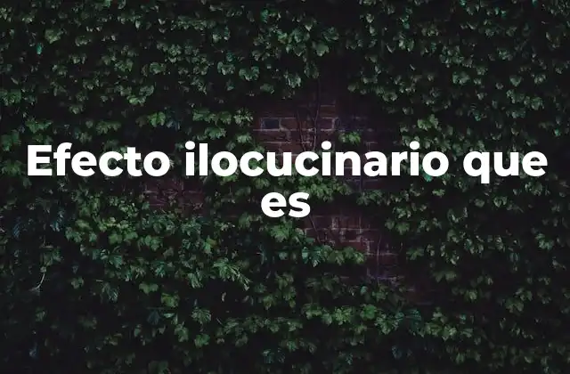 Efecto Ilocucinario que es