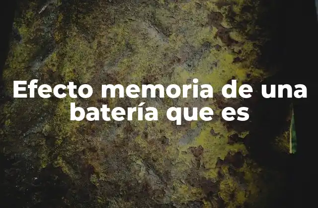 Efecto Memoria de una Batería que es