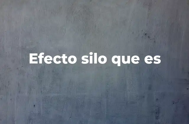 Efecto Silo que es