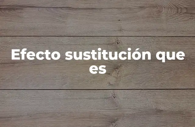 Efecto Sustitución que es