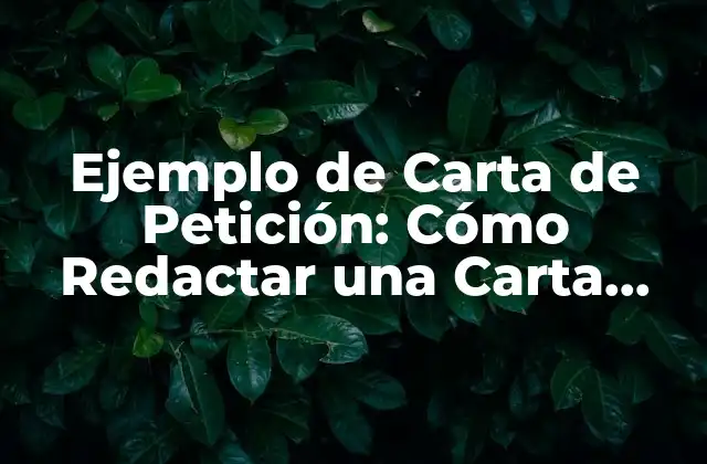 Ejemplo de Carta de Petición: Cómo Redactar una Carta Efectiva