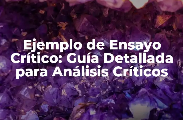 Ejemplo de Ensayo Crítico: Guía Detallada para Análisis Críticos