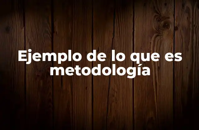 Ejemplo de Lo que es Metodología 2 Cómo se aplica la metodología en diferentes contextos