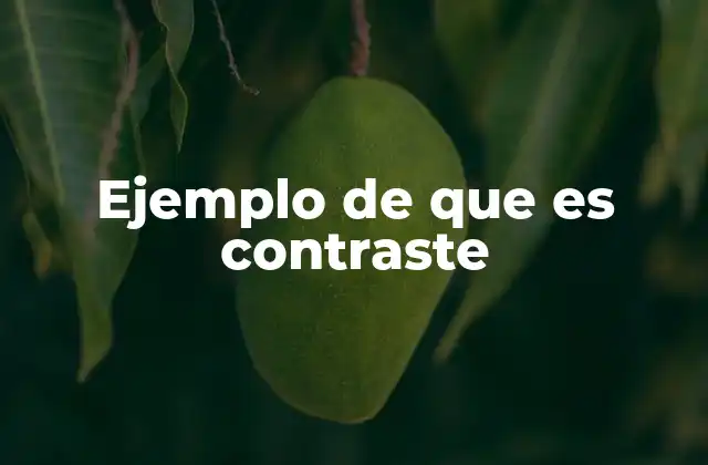 Ejemplo de que es Contraste
