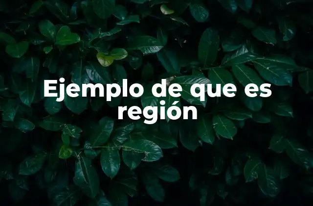 Ejemplo de que es Región