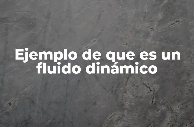Ejemplo de que es un Fluido Dinámico