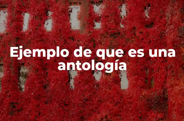 Ejemplo de que es una Antología