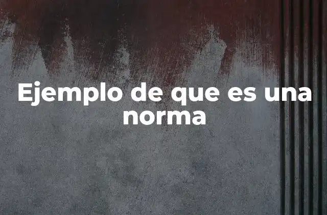 Ejemplo de que es una Norma